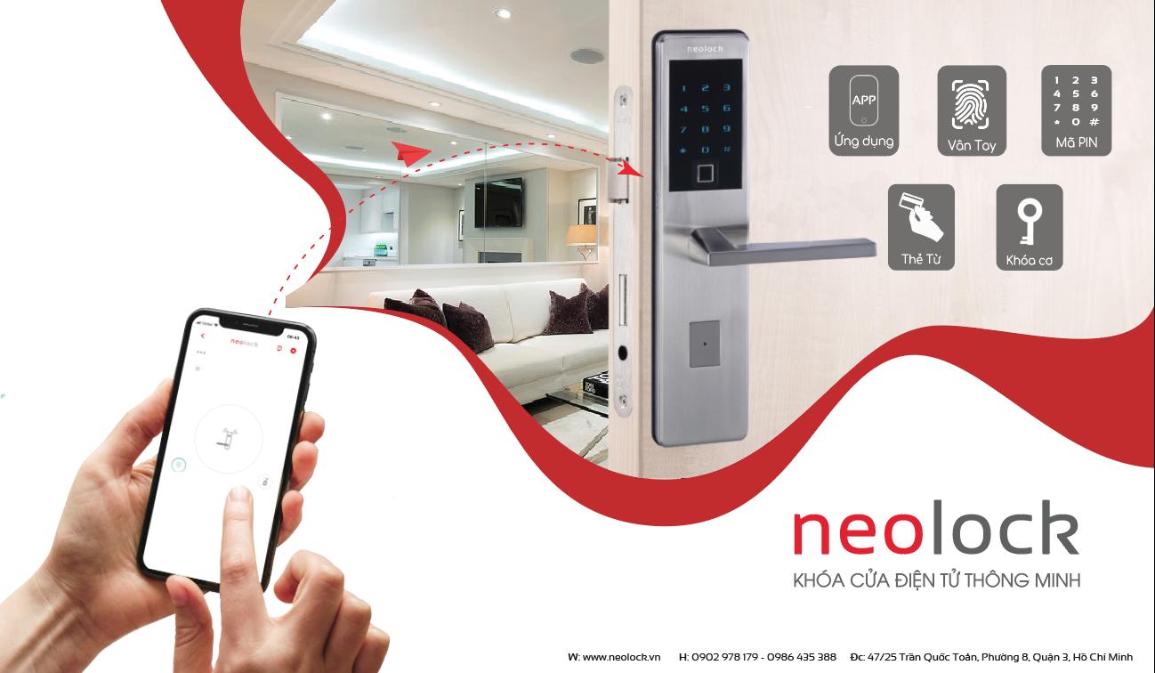 Khóa cửa vân tay thông minh neolock điều khiển từ xa qua APP